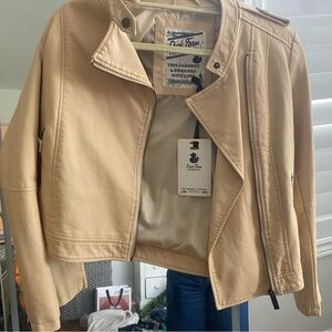 ITALIAN VINTAGE: Tan Leather Jacket Cropped Style
